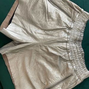 Unisex - OakNYC Metallic Shorts with side zipper